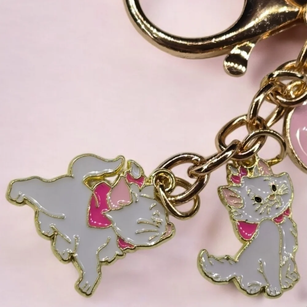 Marie Cat Keychain Disney Aristocats Enamel Bag Charm Key Ring Parisian Chic